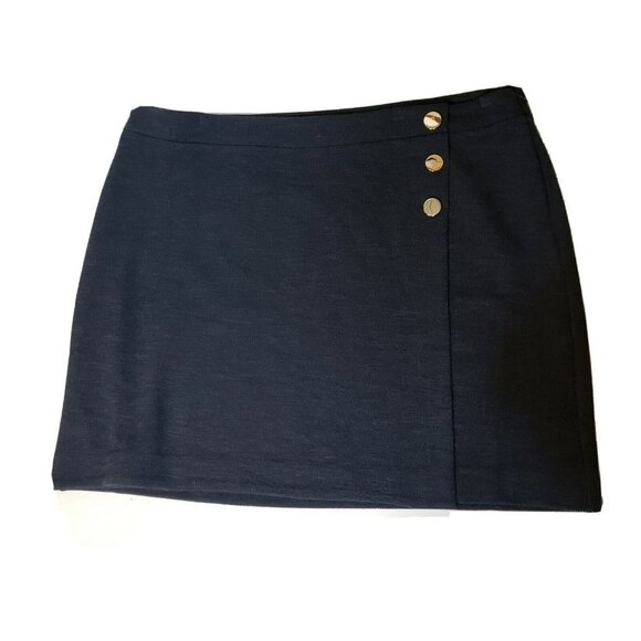 Loft Dressbarn Womens Skirt Wool,  blue with bottons. Size 26 plus New MS $69.50 - Picture 6 of 6